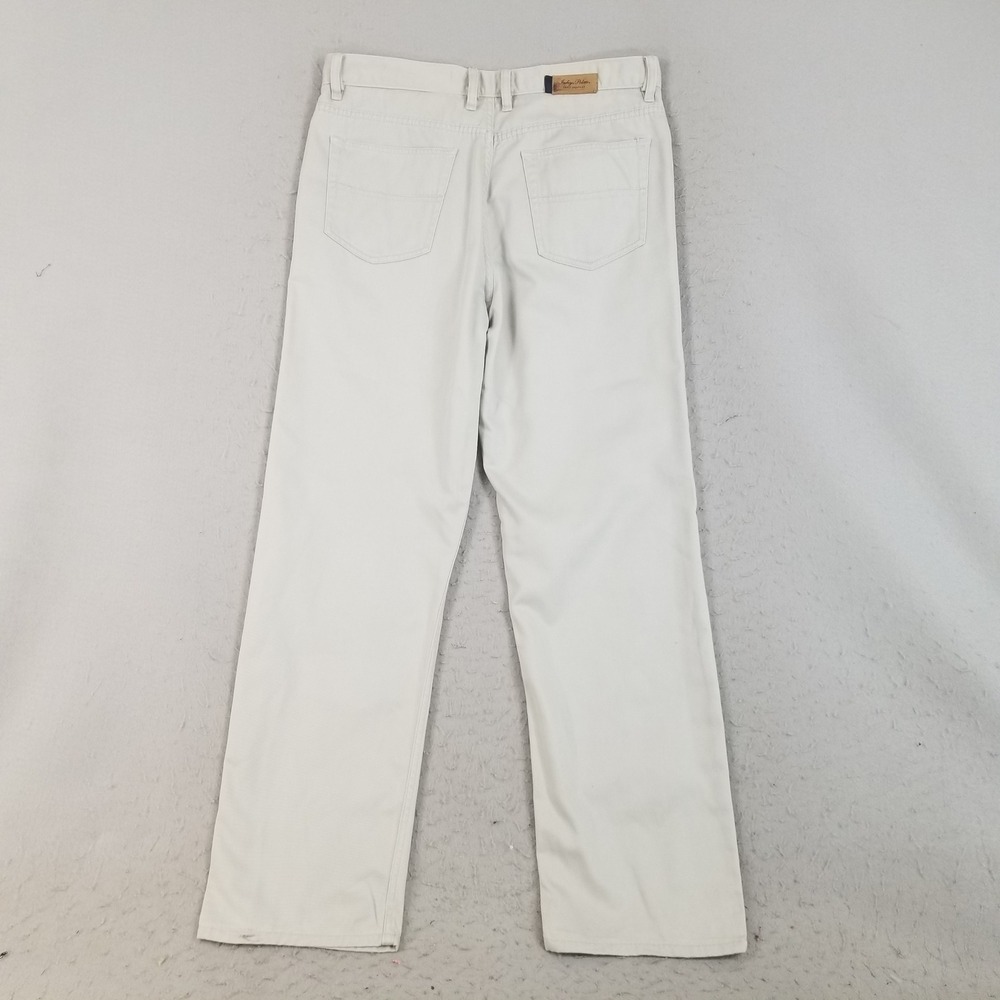 Indigo Palms Pants Men 36x32‎ Cream Classic Fit Tencel Cotton Straight Khaki - Picture 3 of 10